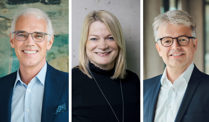 Neue Führungsriege für Legero United: CEO Stefan Stolitzka, CSO Kristin Käpplinger und COO Morten Bay Jensen (Fotos: Legero United)
