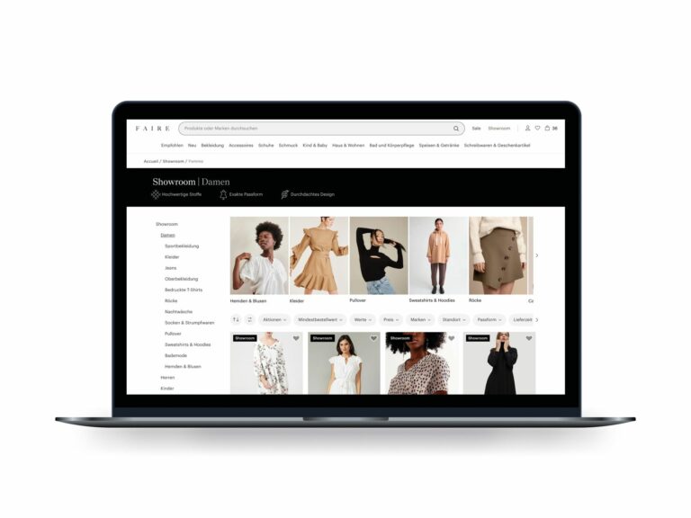 Mit dem digitalen Showroom sollen Modemarken vorgestellt werden, die besondere Waren bieten. (Foto: Faire)