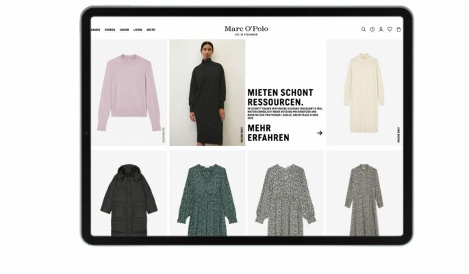 Mit „Mieten statt Kaufen“ wirbt Marc O'Polo für das neue Onlinekonzept. (Foto: Marc O'Polo)