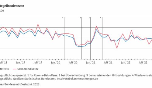 Die Zahl der beantragten Regelinsolvenzen für Dezember 2022. (Foto: Destatis)