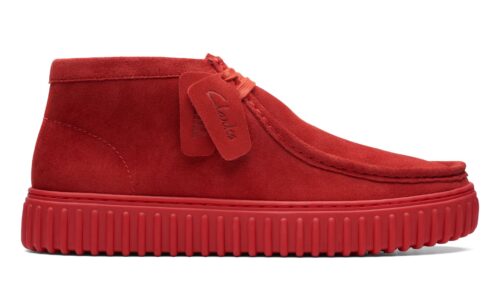 Clarks Torhill in Red Suede