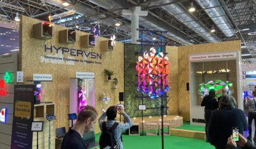 Hologramm-Technologien auf dem Hypervsn-Stand auf der Euroshop. (Foto: Redaktion)