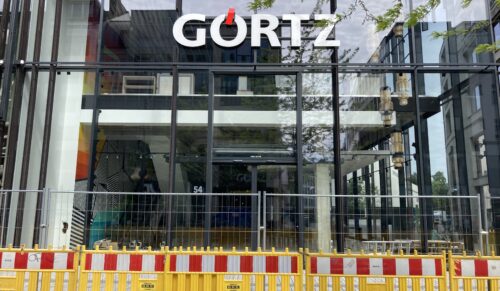 Baustelle: Die ehemalige Görtz-Filiale in der Düsseldorfer Innenstadt (Foto: Redaktion)