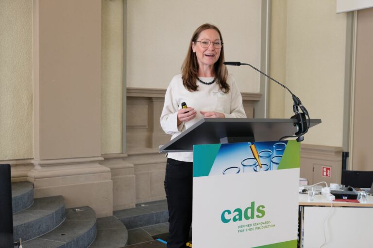 Dr. Kristin Stechemesser vom Umweltbundesamt präsentierte in Pirmasens die Umweltsiegel Blauer Engel und EU-Ecolabel. (Foto: Cads)