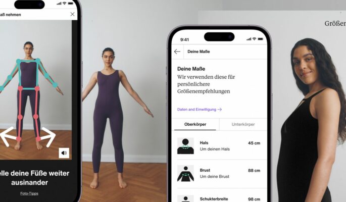 Mit Fotos können Nutzerinnen sich von der Zalando App ihre Kleidergröße empfehlen lassen. (Foto: Zalando)