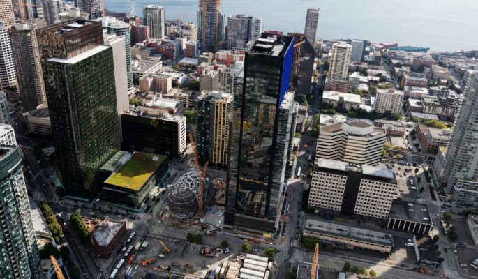 Der Amazon-Campus von oben. (Foto: Amazon)