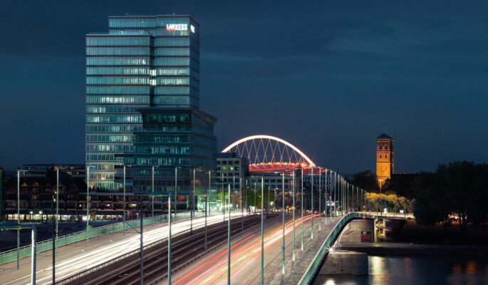Der Unternehmenssitz des Spezialchemieherstellers Lanxess in Köln (Foto: Lanxess)