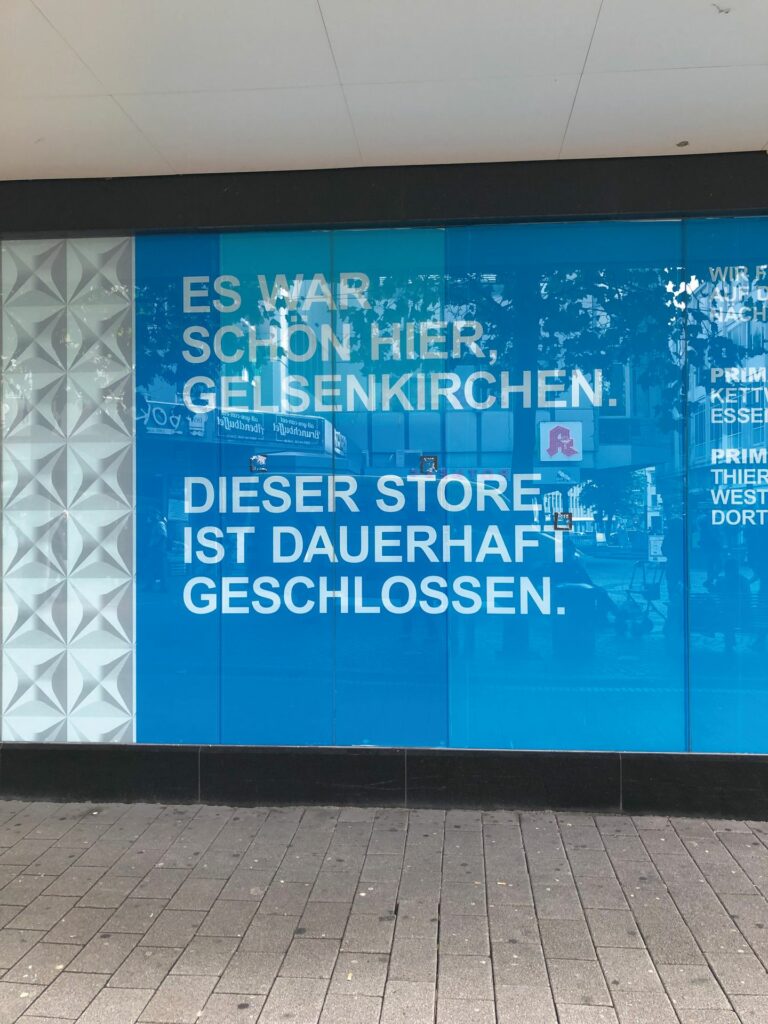 Leerstand in Gelsenkirchen: Primark hat den Standort verlassen. Bisher gibt es keinen Nachmieter. (Foto: Redaktion)