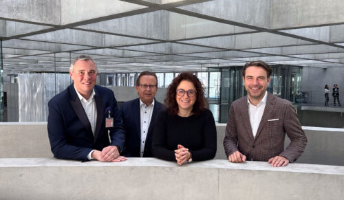 Jens Ristedt, Rolf Pangels und Mark Rauschen (v.l.) trafen sich mit der Staatsministerin Sarah Ryglewski (Foto: BTE)