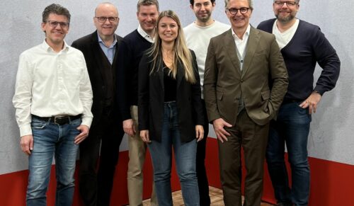 Organisatoren und Referenten des SABU Forums Handel 2023 vor Ort: v.l.: Alexander Hock (Comercus), Prof. Dr. Andreas Kaapke (DHBW Heilbronn), Dipl.-Kfm. Peter Wagner, Vivien Heller, Albrecht Kersten, Stephan Krug, Kay Wegerhoff (alle SABU) (Foto: SABU)