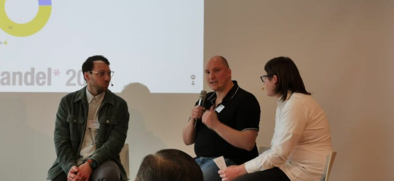 Stephan Stensky (Boost It), Marcus Höhne (Schuhhaus Hittcher) und Christopher Mastalerz (schuhkurier) (Foto: Redaktion)