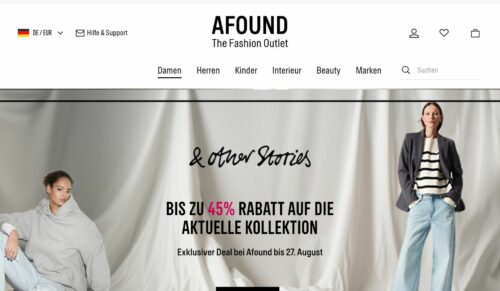 H&M schließt das Outlet-Konzept Afound. (Screenshot: Redaktion)