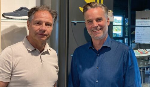 Frank Schmitz, CSO, und Achim Tischer, CPO von Astormueller, wollen Salamander neu im Handel etablieren. (Foto: Redaktion)