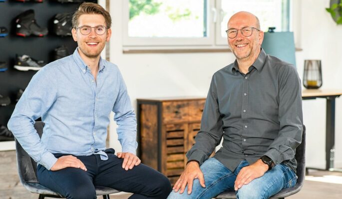 Von links: Christian und Ingo Grusa, Geschäftsführer beim Straelener Sicherheitsschuhhersteller Baak (Foto: Baak)