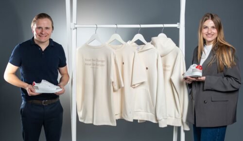 Trigema-Chef Wolfgang Grupp jun. und Vlace-Gründerin Viola Weller. (Foto: Vlace)