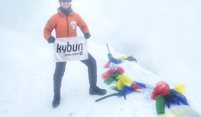 Ein letztes Whatsapp-Foto von Tyler Andrews aus dem Everest Basecamp, vor dem
Weltrekordversuch am 26./ 27. Mai 2025 (Foto: Kybun Joya/ZvG)