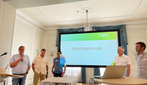 Der Cads-Vorstand von links: Vorsitzender Andreas Tepest (Deichmann), Markus Nelke (L.Priebs), Christian Ludy (Lowa), Andreas Burmeister (Wortmann), Stellvertretender Vorsitzender Sven Reimers (Lloyd) (Foto: Redaktion)