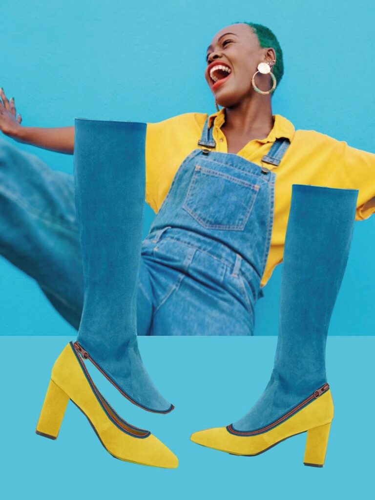 Stiefel und Pumps in einem Schuh (Foto: Constanze Elmdust)