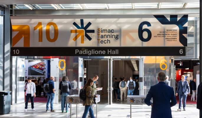 Die Simac Tanning Tech auf dem Messegelände in Mailand (Foto: Assomac)