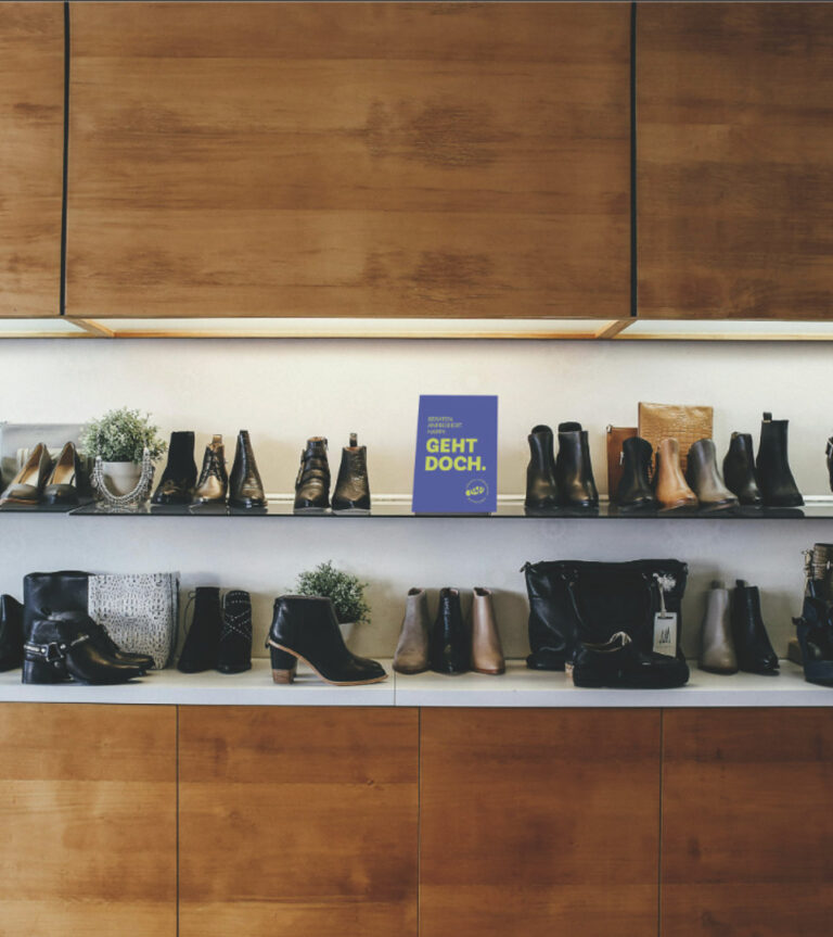 Mock-Up der Aufsteller im Schuhgeschäft (Foto: ANWR Schuh)