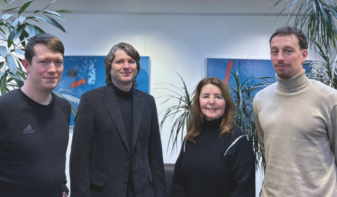 Prof. Dr.-Ing. Günter Schell und sein Nachhaltigkeitsteam: Dr. Johannes Menges,
Prof. Günter Schell, Dr. Ines Anderie, Dr. Christian Achtel (Foto: PFI)
