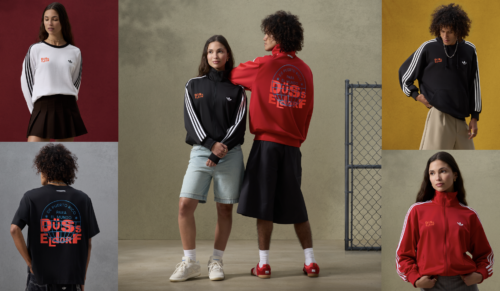 Adidas-Merch-Kollektion für den Bad Bunny-Auftritt in Düsseldorf (Fotocollage: Adidas)