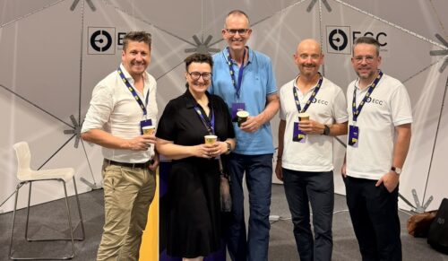 Von links: Christian Kreuzer (Geschäftsführer ECC Sports), Biljana Akik (Head of Data Services, Sport 2000), Volker Gromer (Senior Head of Business & Market Services, Sport 2000), Stefan Nicolai (Geschäftsführer ECC), Janis Möhring (Sales Manager (ECC) (Foto: ECC)