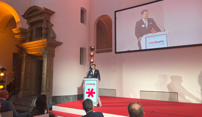 Niklas Krohn wurde auf dem schuhkurier AWARD als Bester Händler 2026 ausgezeichnet. (Foto: Redaktion)