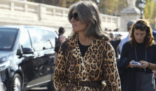 Frau mit Leo-Mantel in Paris (Foto: Catwalkpix)